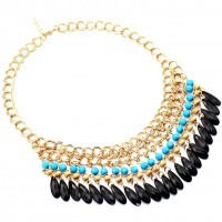 Ожерелье "Аида" (Голубые бусины)