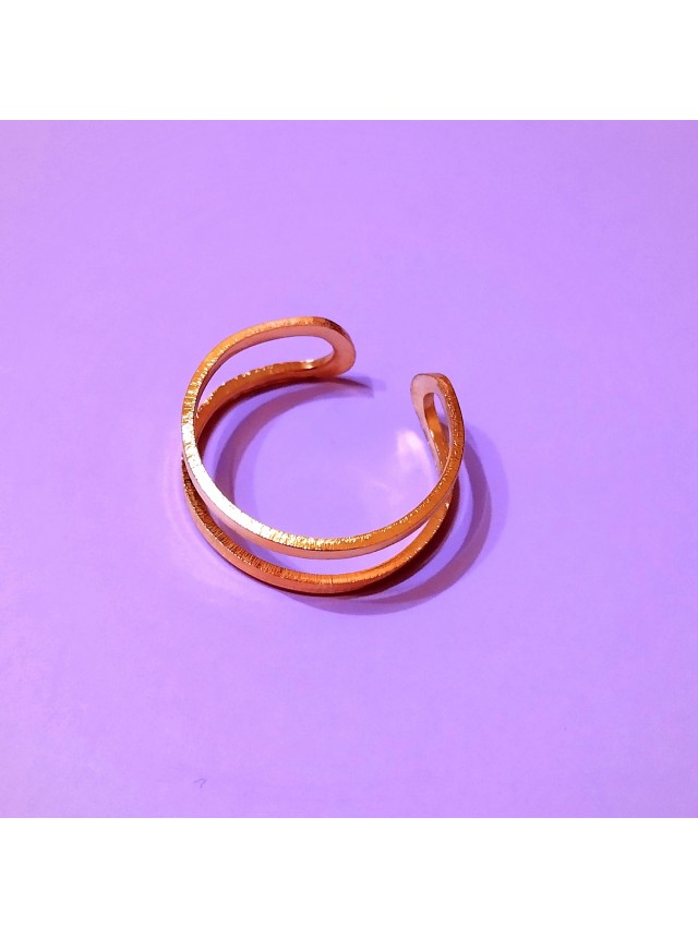 Кольцо "Двойное" золотистое, универсальный размер, под золото