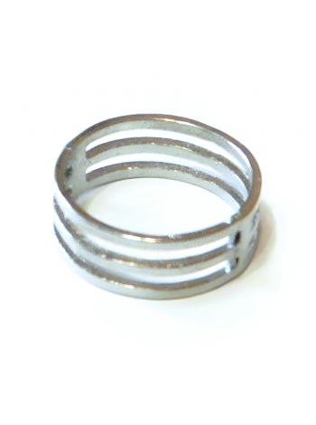 Кольцо "Тройное" размер 17, серебристое, под серебро