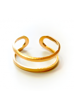 Кольцо "Двойное" золотистое, универсальный размер, под золото