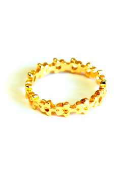 Кольцо "Цветы" размер 17, золотистое, под золото