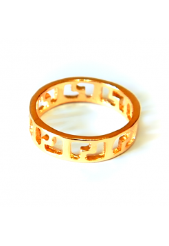 Кольцо "Меандр" размер 17, золотистое, под золото
