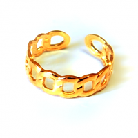 Кольцо "Цепь" размер 19, золотистое, универсальный размер, под золото