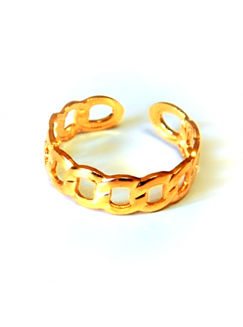 Кольцо "Цепь" размер 19, золотистое, универсальный размер, под золото