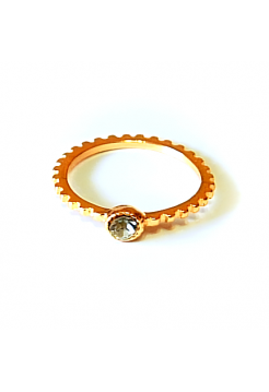 Кольцо "Солитер" размер 19, золотистое, под золото