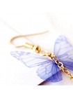 Серьги "Бабочки" на цепочке под золото текстиль шифон
