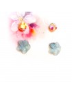 Набор бижутерии: серьги пуссеты "Цветочки" голубые + "Кристаллы" хамелеоны