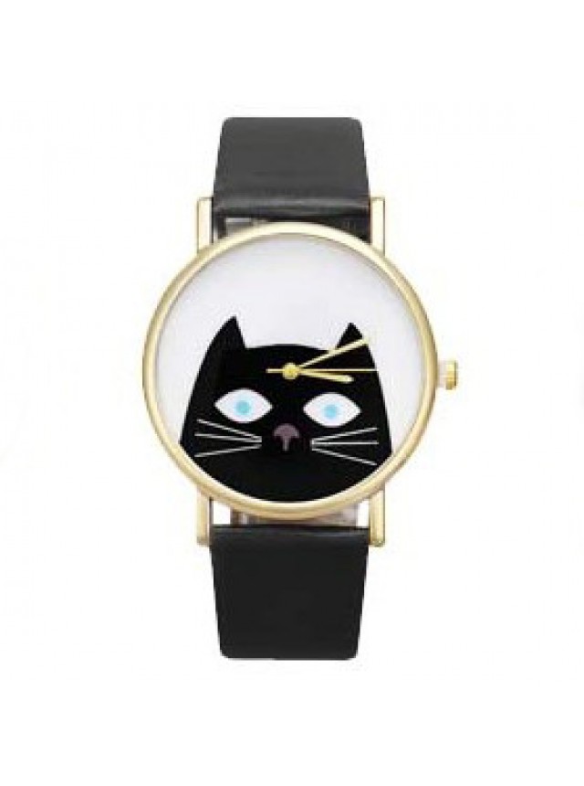 Часы "Кот" (Черные)