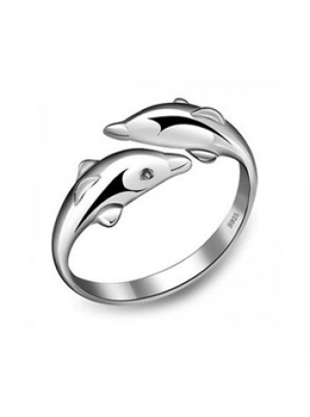 Кольцо "Делфины", универсальный размер