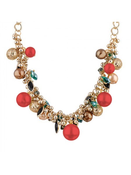 Ожерелье в стиле Dior "Шик" (Красный жемчуг)
